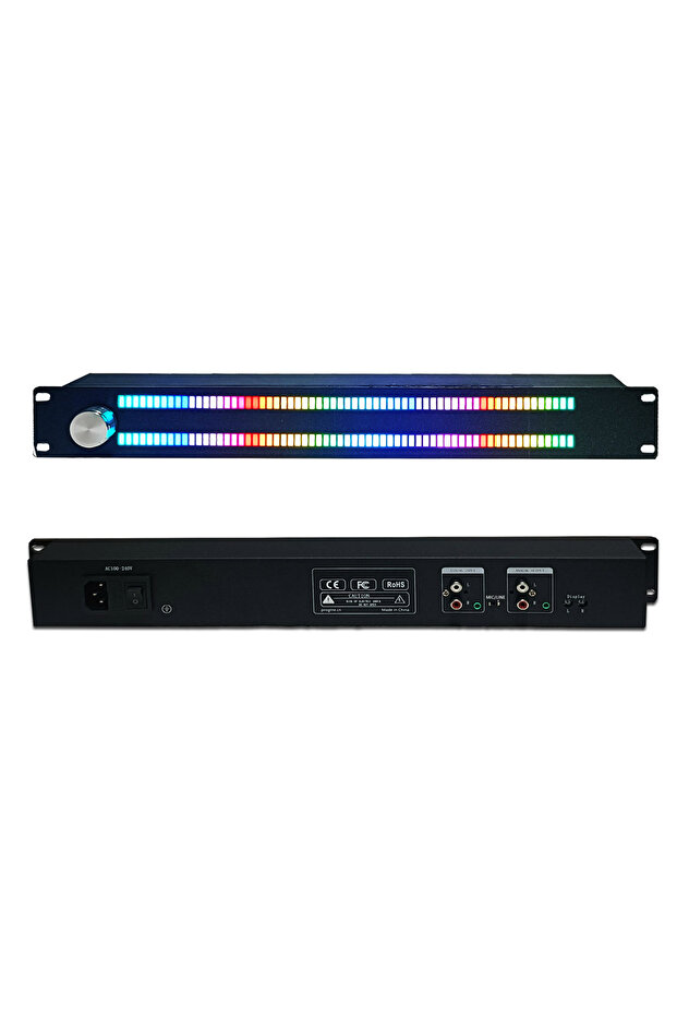 1U Audio Music Level Indicator Light LED Spectrum Display Meter Voice/Remote Control Induction Si... - 2