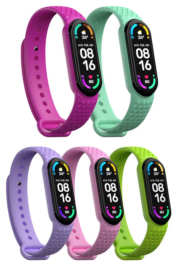 Xiaomi Mi Band 5 Ve 6 Uyumlu Kordon Seti 5 Adet - 1