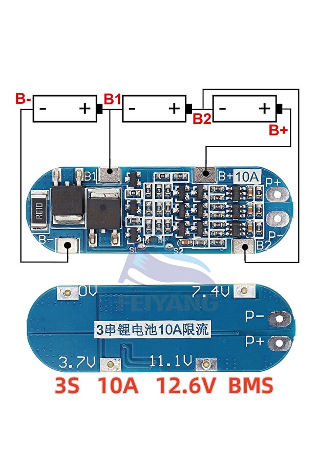 3S 10A 11.1V 12V 12.6V Lithium Battery Charger Protection Board Module for 18650 Li-ion Lipo Batt...