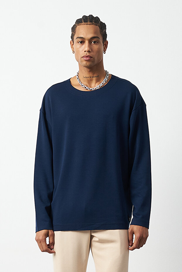 Oversize Long Sleeve Stretchy Modal Men's T-Shirt