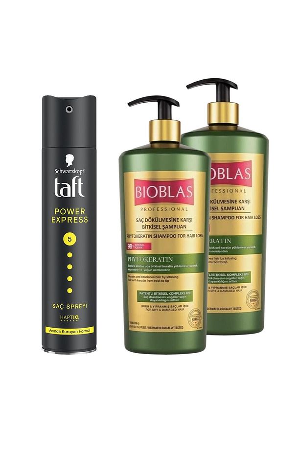 Phytokeratin Kuru Yıpranmış Saçlar Saç Dökülme Karşı Şampuan 1000 ml 2 Adet + Taft Saç Spreyi 250ml - 1
