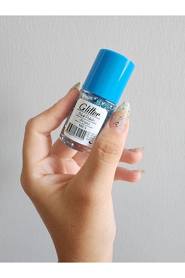 Glitter Simli Oje Beyaz No:5 - 6