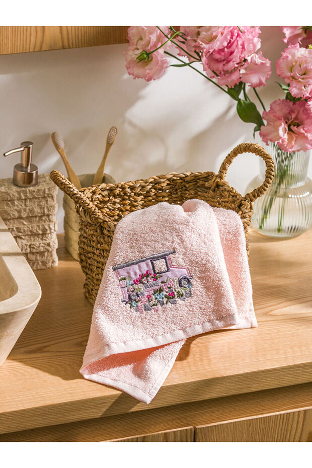 Lcw Flower Embroidered Cotton Face Towel 50X80 cm