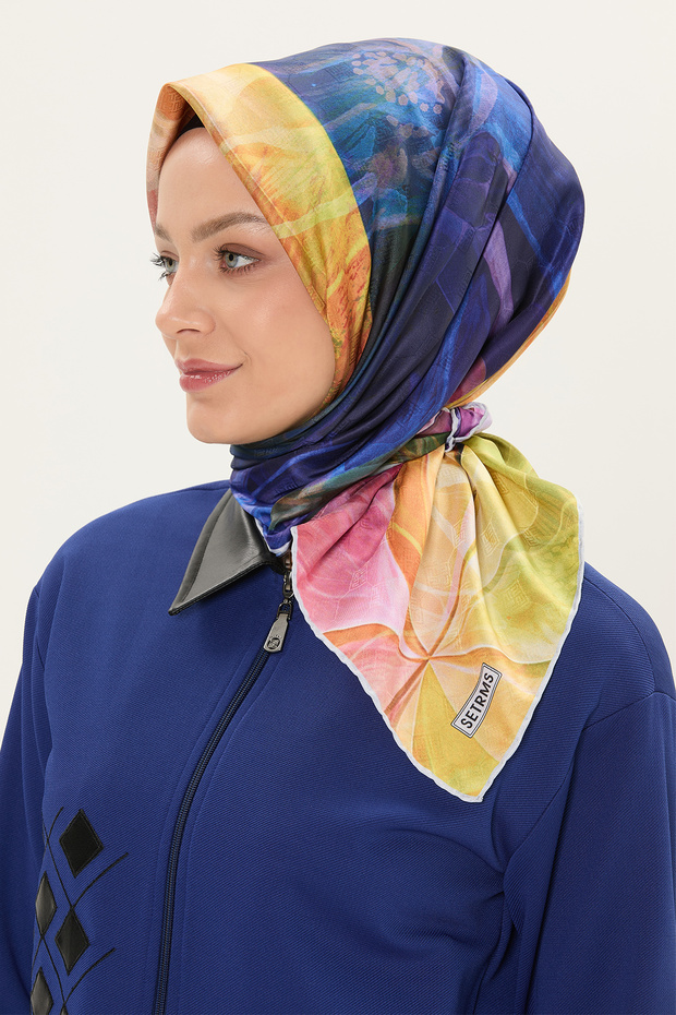 Yaprak Desenli Eşarp - 1