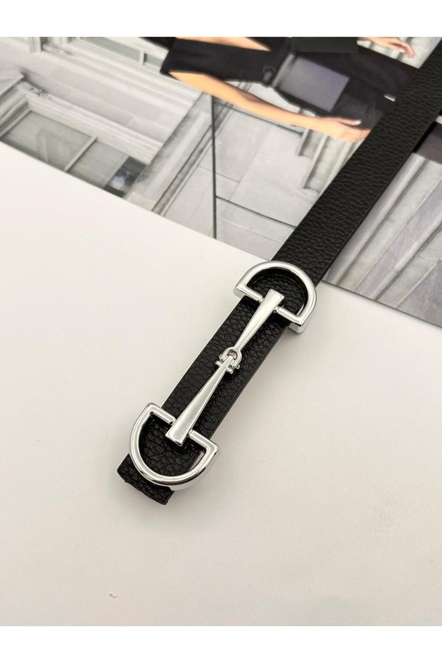 Long Buckle Silver Women's Belt Trouser Belt Dress Belt Shirt Belt Coat Belt
