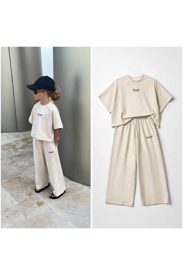 New Season Children's Oversize Wide Leg Bottom Top Set