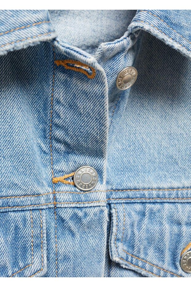 Dikişsiz denim mont - 5
