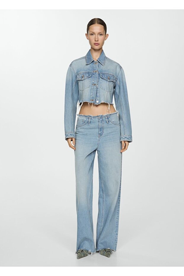 Dikişsiz denim mont - 2