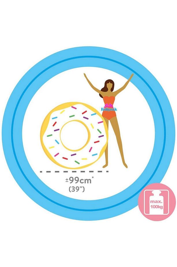 Intex Şekerlemeli Donut Havuz Ve Deniz Simiti Set 117 Cm Pompa Ve Gözlük Hediye - 3