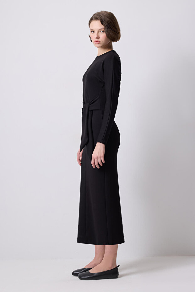 BAĞLAMALI ÇELİK ÖRME ELBİSE - 4