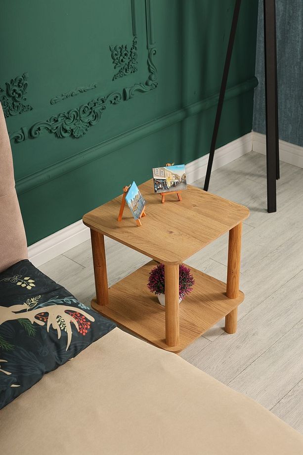Vivo Yan Sehpa: Minimalist Mdf'lam Ve Ahşap Ayak Tasarım Modern - 7
