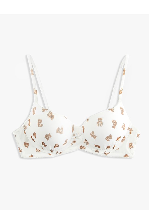 Extra Padded Supported Teddy Bear Printed Bra