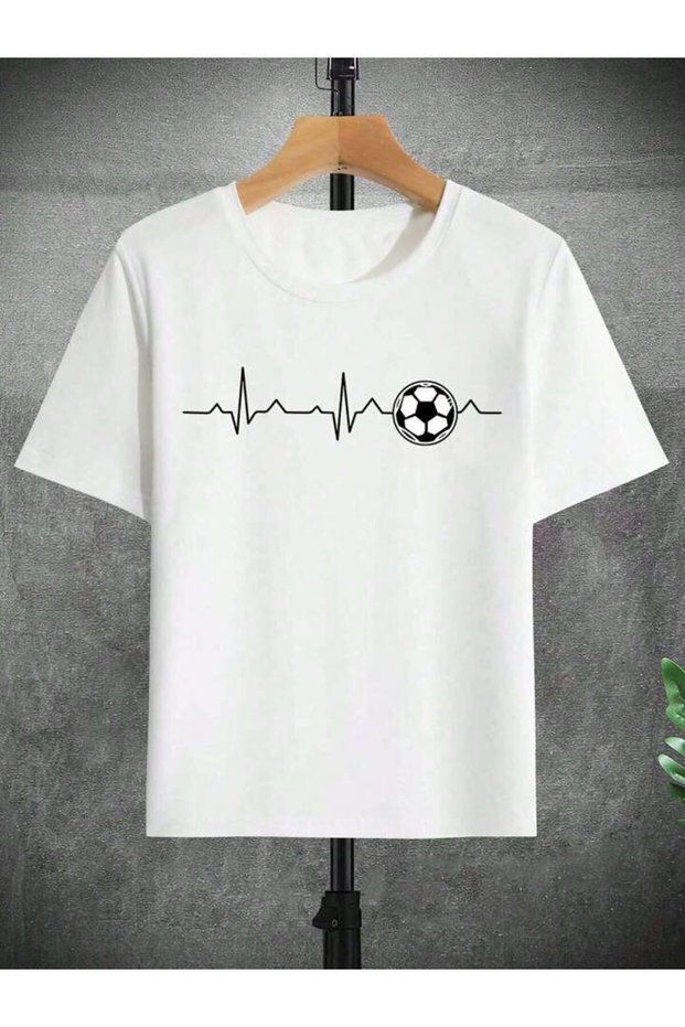 Boy's White Rhythm Football Printed Children's T-Shirt