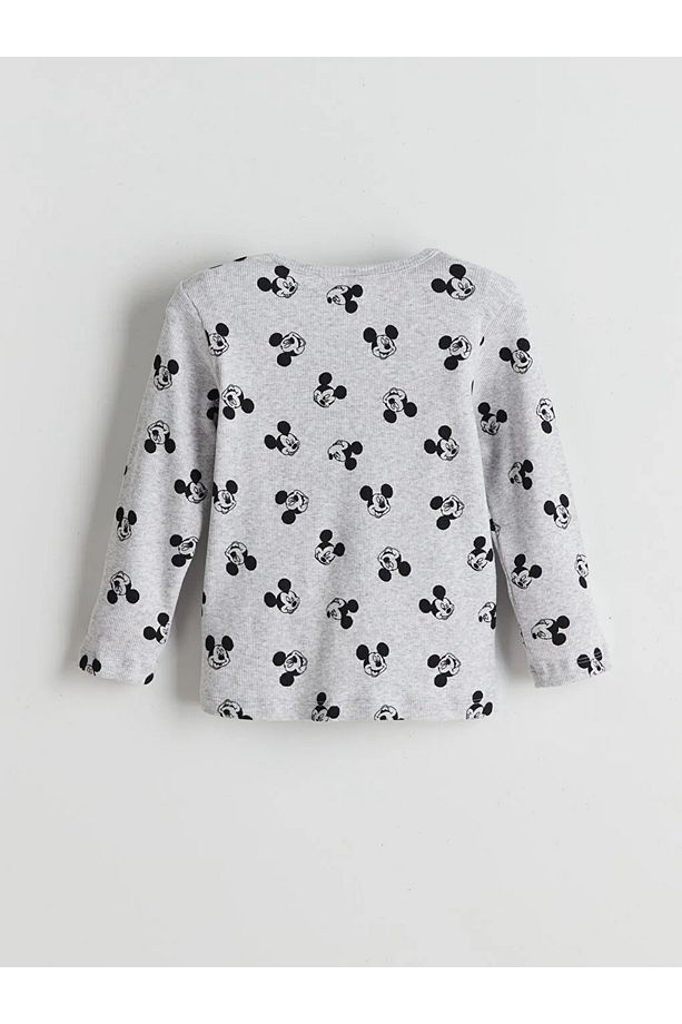 Gri Mickey Mouse Baskılı Erkek Bebek Pijama Takımı - 3