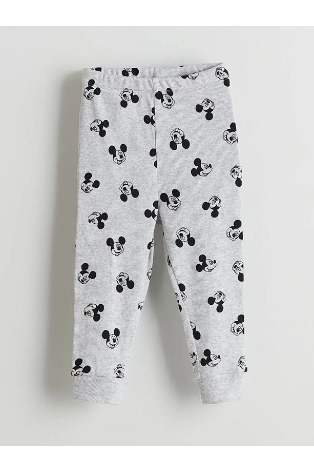 Gri Mickey Mouse Baskılı Erkek Bebek Pijama Takımı - 6