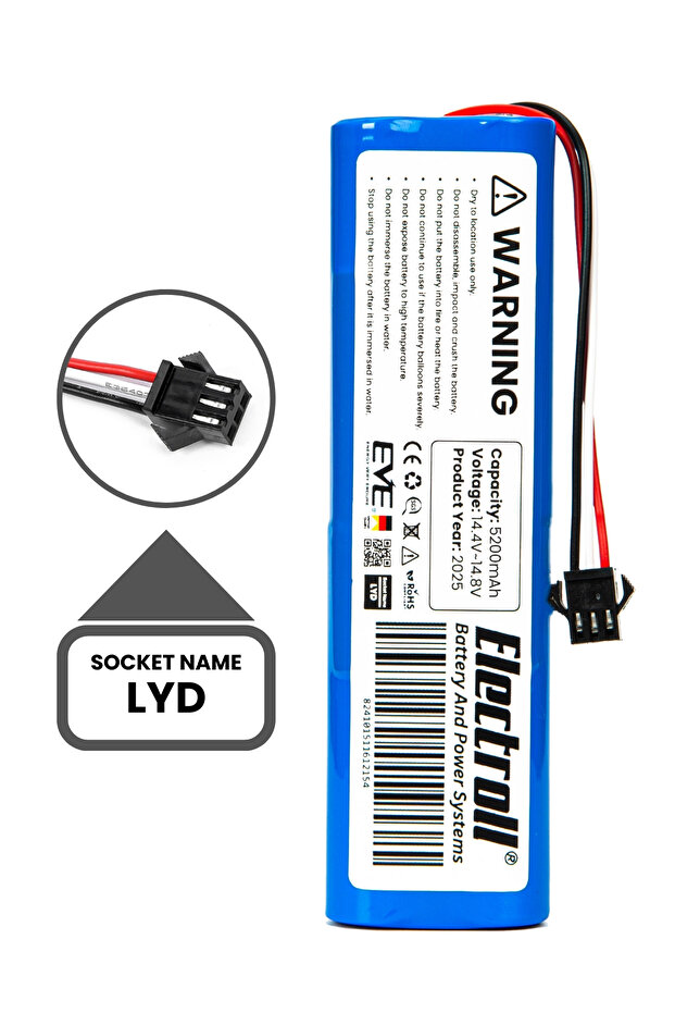 Lydsto R1 Compatible Battery (Original Capacity) 5200Mah Battery Smart Robot Vacuum Cleaner Battery Replacement - 5