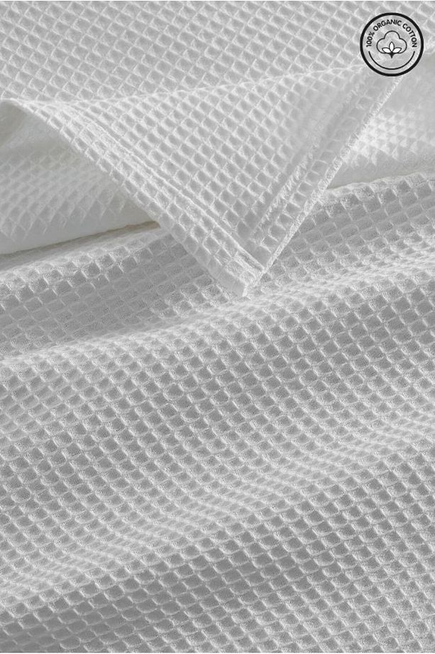 Pike Tek Kişilik %100 Pamuk Waffle Desenli Yatak Örtüsü Otel Tipi Lüx Pike - 1
