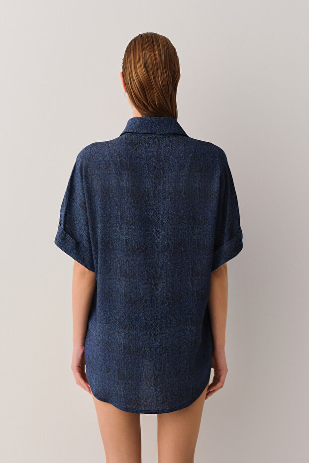 Denim Plaj Gömleği - 4