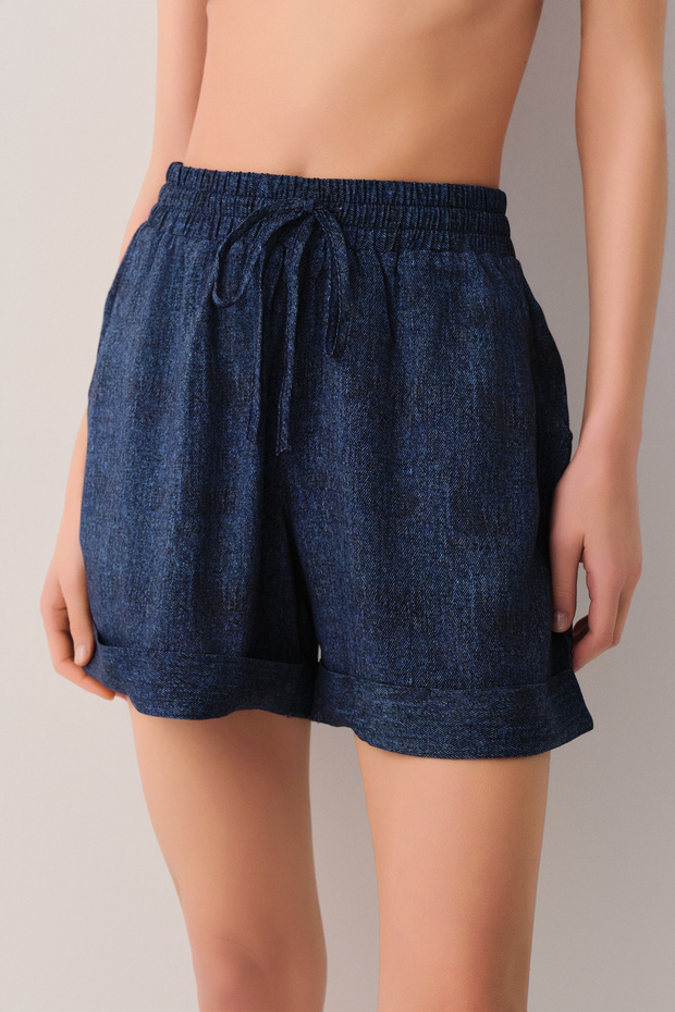 Denim Plaj Şortu - 3