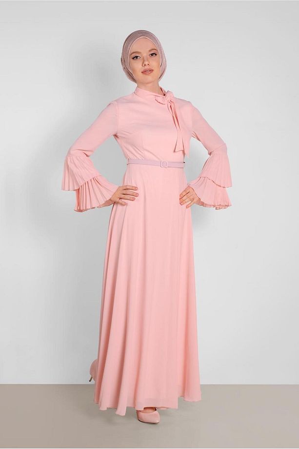 KOLLARI PİLİSELİ ELBİSE 4219 - 2
