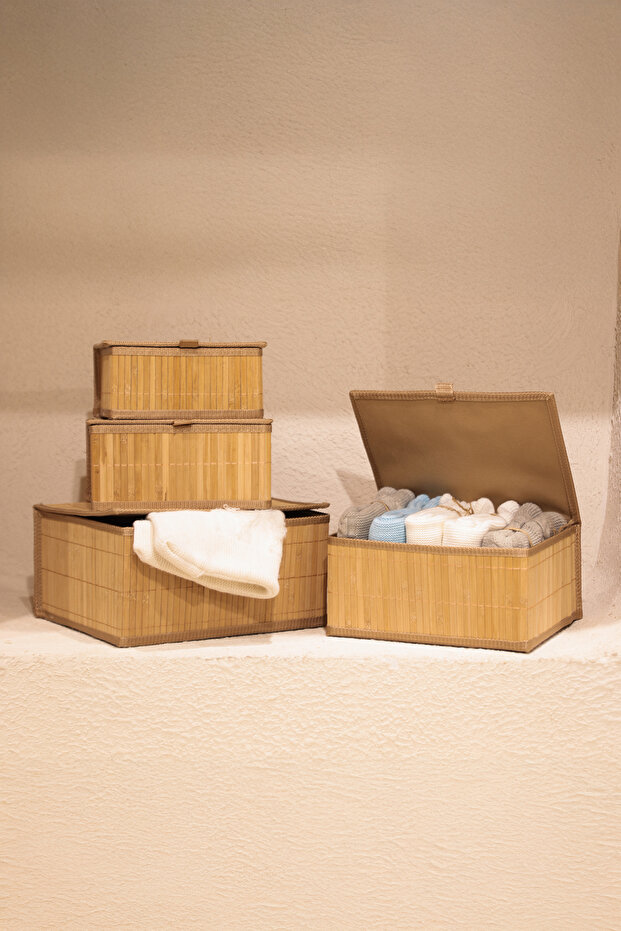 Root 4lü Bambu Kapaklı Kutu 5420 - 1