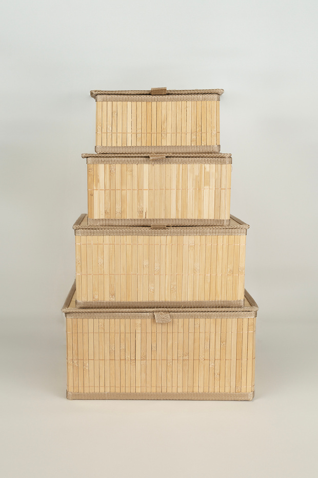 Root 4lü Bambu Kapaklı Kutu 5420 - 2