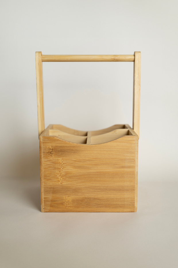 4 Compartment Root Bamboo Square Sampler 5417 - 5
