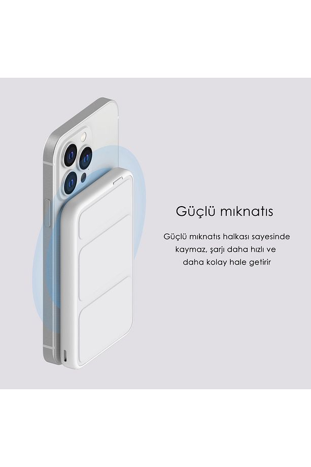 Magsafe Powerbank 7000mah 20w Hızlı Şarj Standlı Ve Taşınabilir Iphone Ve Android Uyumlu - 6