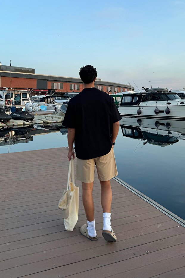 Basic Oversize Tişört Siyah - 3