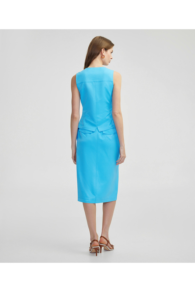 Çift kemer efektli yelek - 7