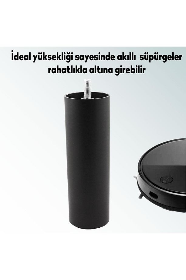 Mobilya Kanepe Koltuk Destek Ayağı Baza Orta Ayak Siyah Yükseltici Yükseltme M8 Civatalı Vidalı 15cm - 4