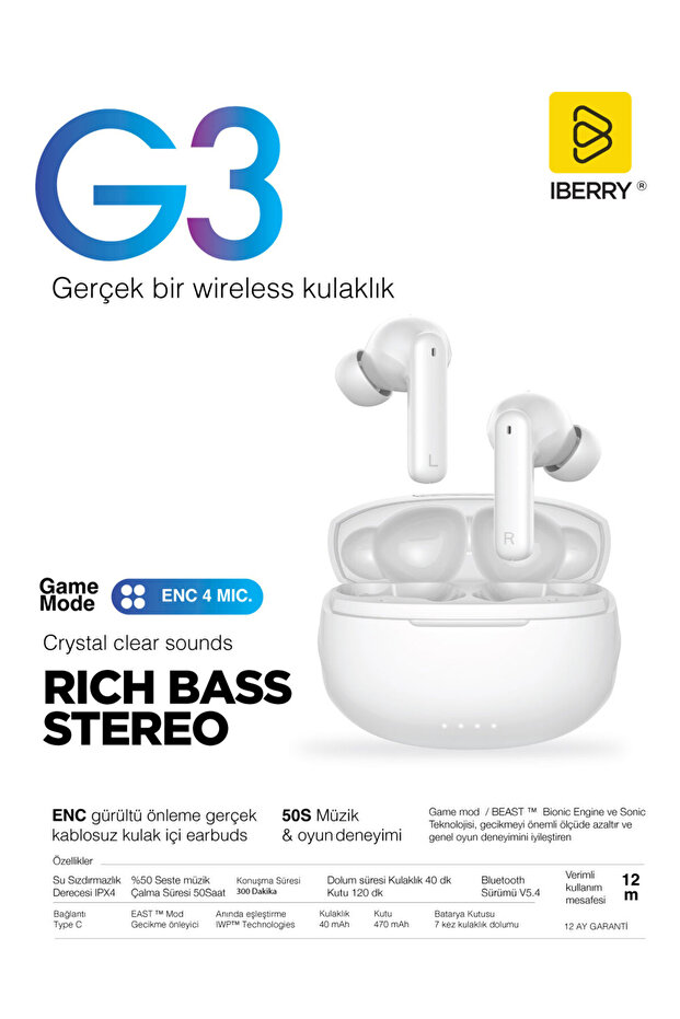 IBERRY G3 TRUE WIRELESS EARBUDS
