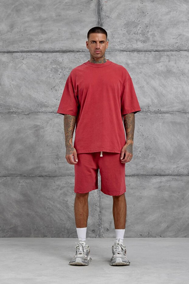 Red Basic Oversize Tshirt - 1