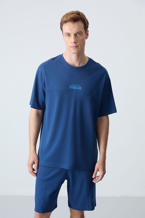 Parlament Pamuklu Kalın Yumuşak Dokulu Oversize Fit Basic Erkek Şort Takım - 85259 - 7