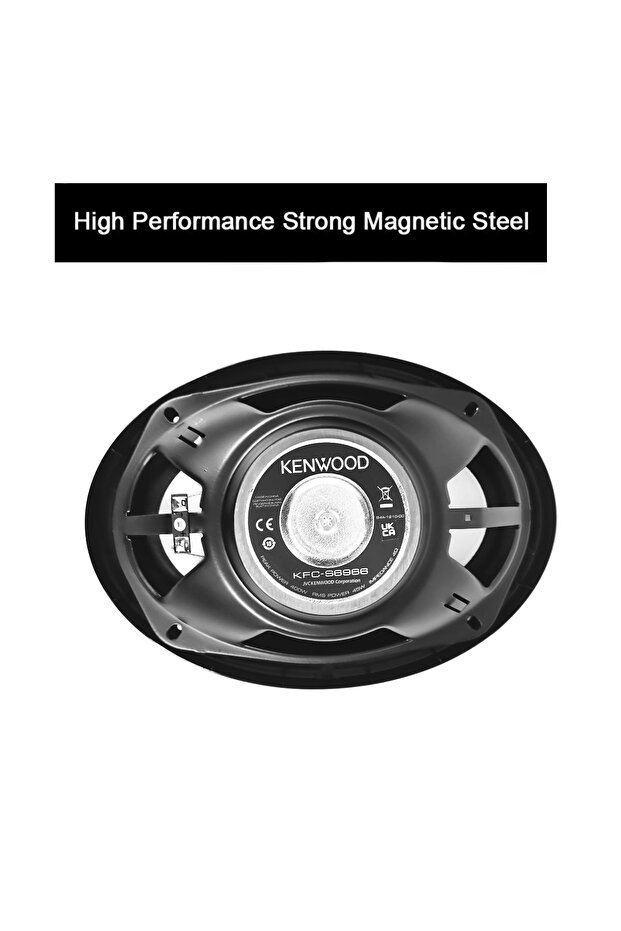 Kenwood 6x9" 3-Way Car Speaker, 400W Peak Power, 45W RMS, 2 Pcs Coaxial Flush Mount - 6