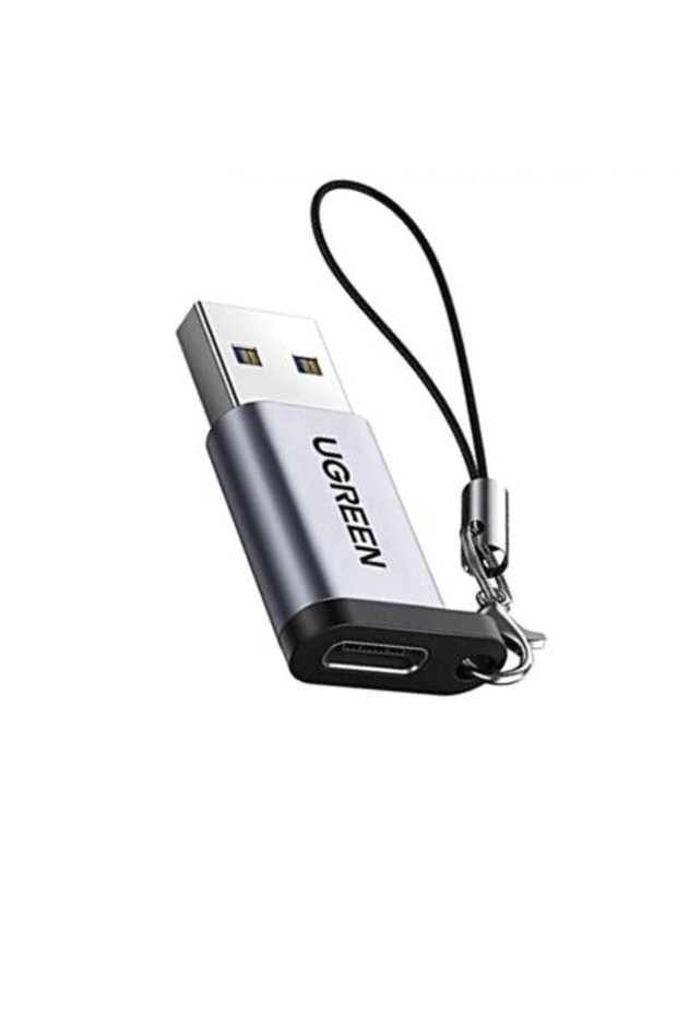 محول من USB 3.0 ذكر إلى USB-C 3.1 أنثى، رمادي اللون