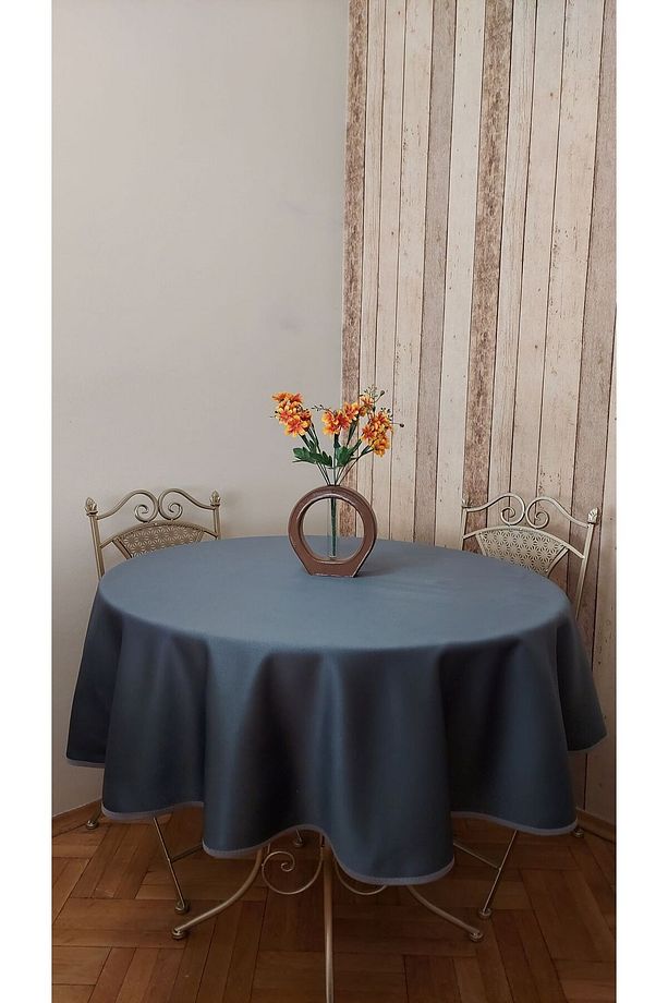 Lüks Fonluk Kumaştan Mamul,dertsiz,fiskos,yemek Masası Örtüsü .çap 150 Cm. - 3