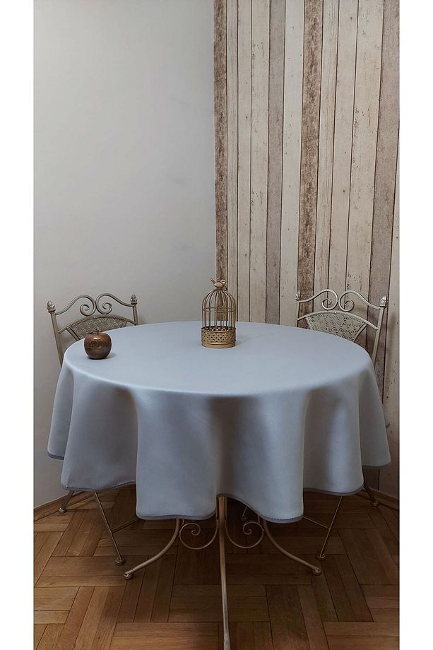 Lüks Fonluk Kumaştan Mamul,dertsiz,fiskos,yemek Masası Örtüsü .çap 150 Cm. - 3