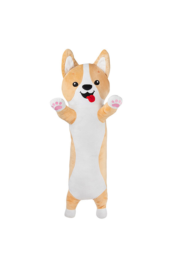 Jucărie de plus pernă, cățeluș corgi, 70 cm