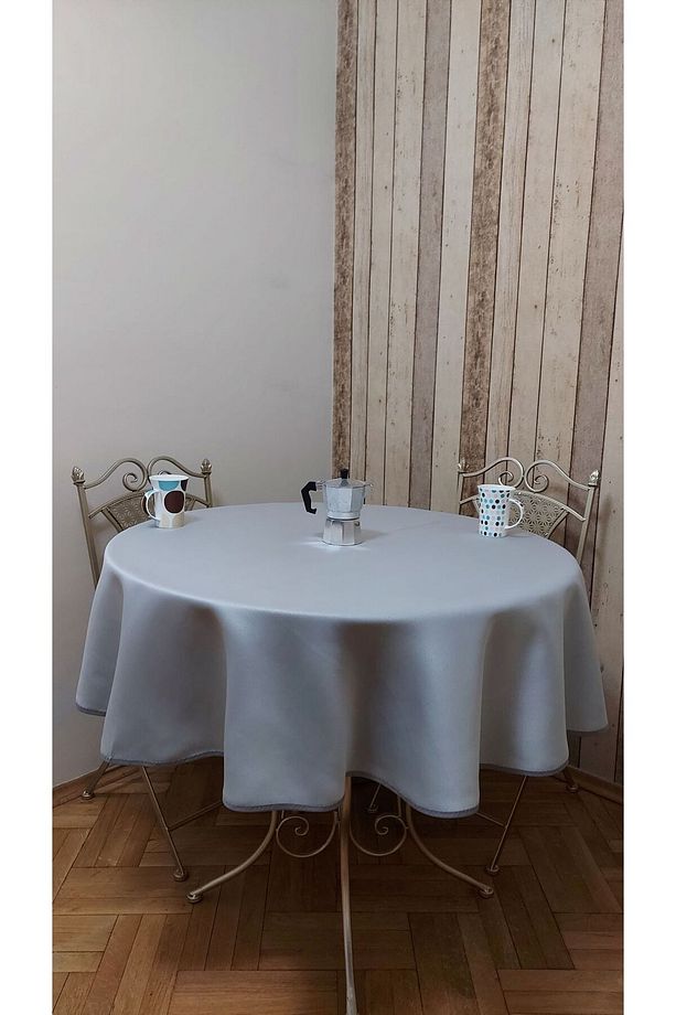 Lüks Fonluk Kumaştan Mamul,dertsiz,fiskos,yemek Masası Örtüsü .çap 150 Cm. - 4
