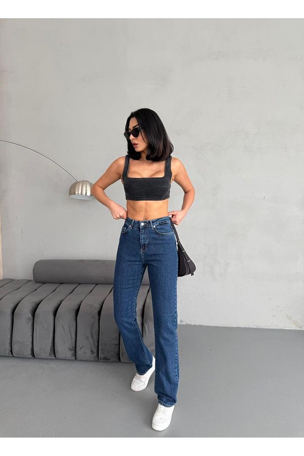 DARK BLUE STRAİGHT BORU PAÇA JEAN - 3