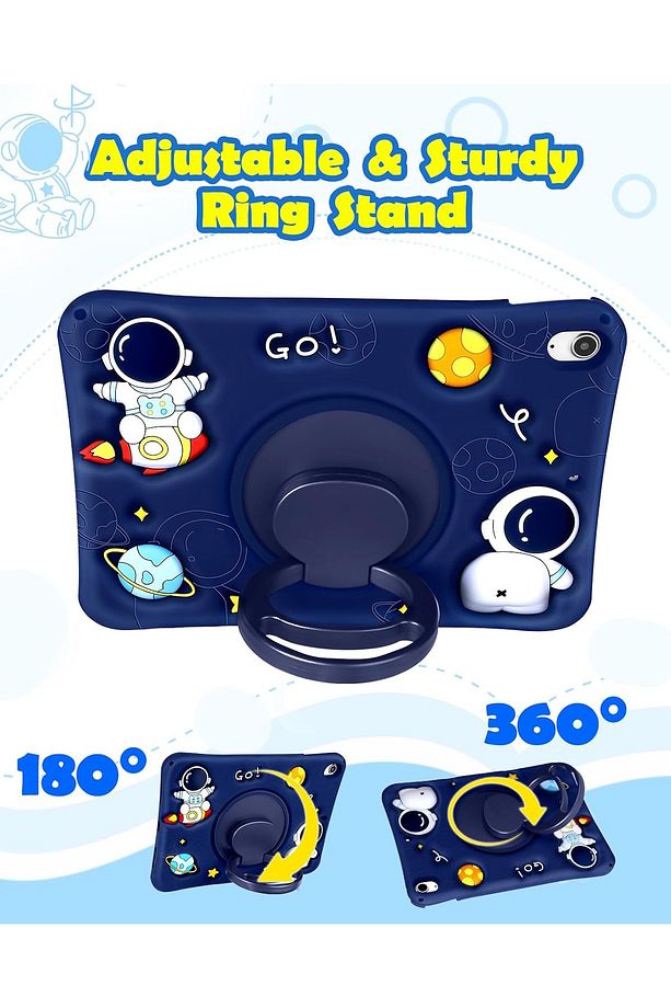İpad 11 (A16) 2025 10. Nesil 10.9 Astronot Çocuk Kılıfı Askılı Standlı Karakterli A2696 A2757 A3355 - 4