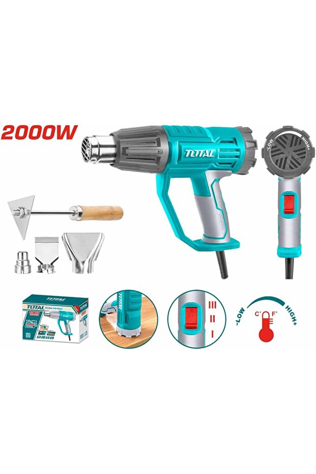سيشوار حراري 2000w مع4 قطع اكسسوارات سرعات