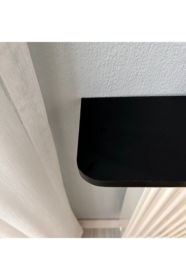 Siyah Petek Üstü Tak Çıkar Uçan Raf & Dresuar Duvar Montajsız Oval Kesim 100 Cm - 4