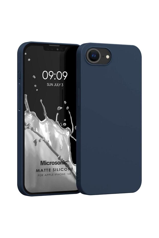 Matte Silicone Apple iPhone 17E Case Navy Blue