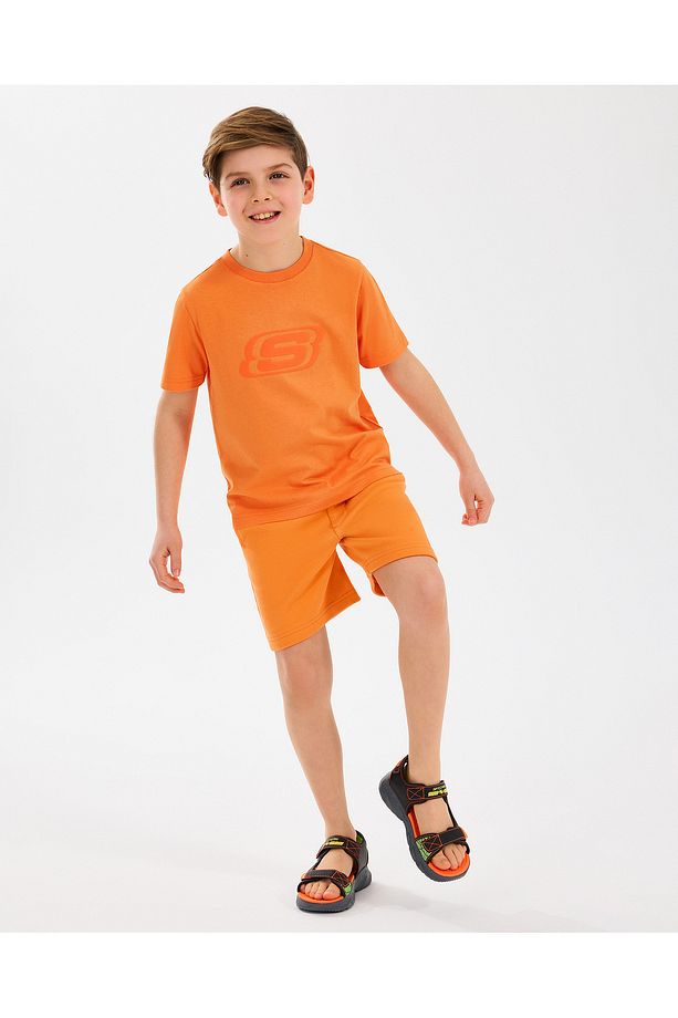 B Essentials Sweatshort Büyük Erkek Çocuk Turuncu Şort Sk2510144-701 - 4