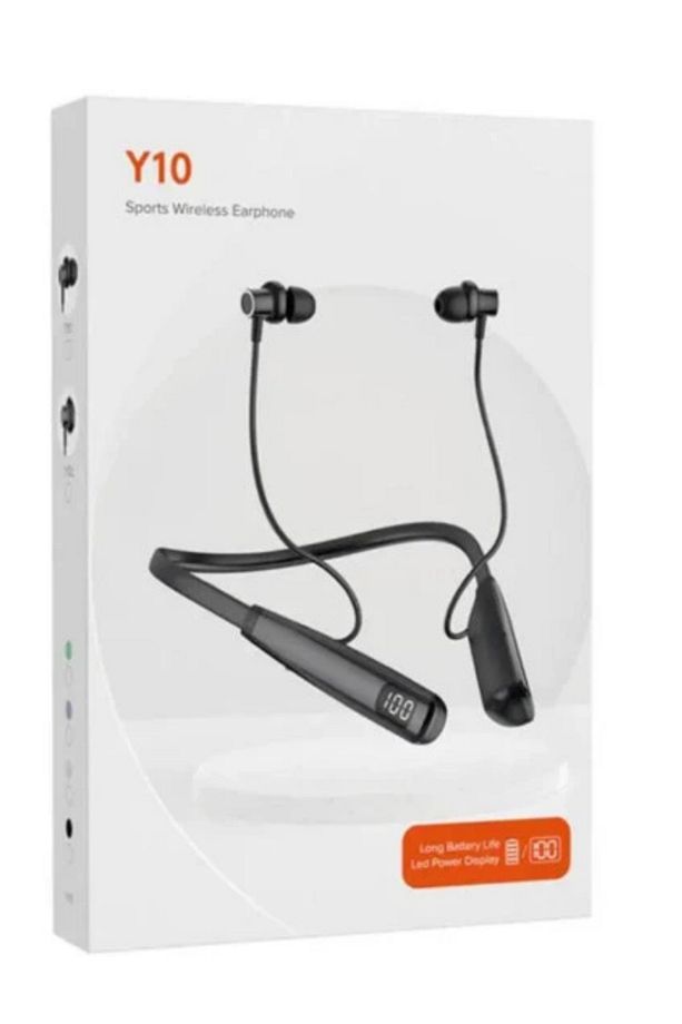 Y10 Sporcu Bluetooth Kulaklık Lcd Şarj Göstergeli Boyun Bantlı 100 Saat Şarj Kapasiteli - 1