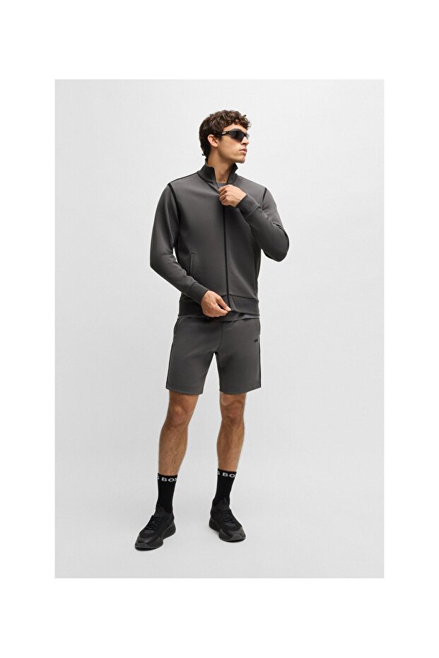 Şerit ve logo detaylı kordonlu şort - 2