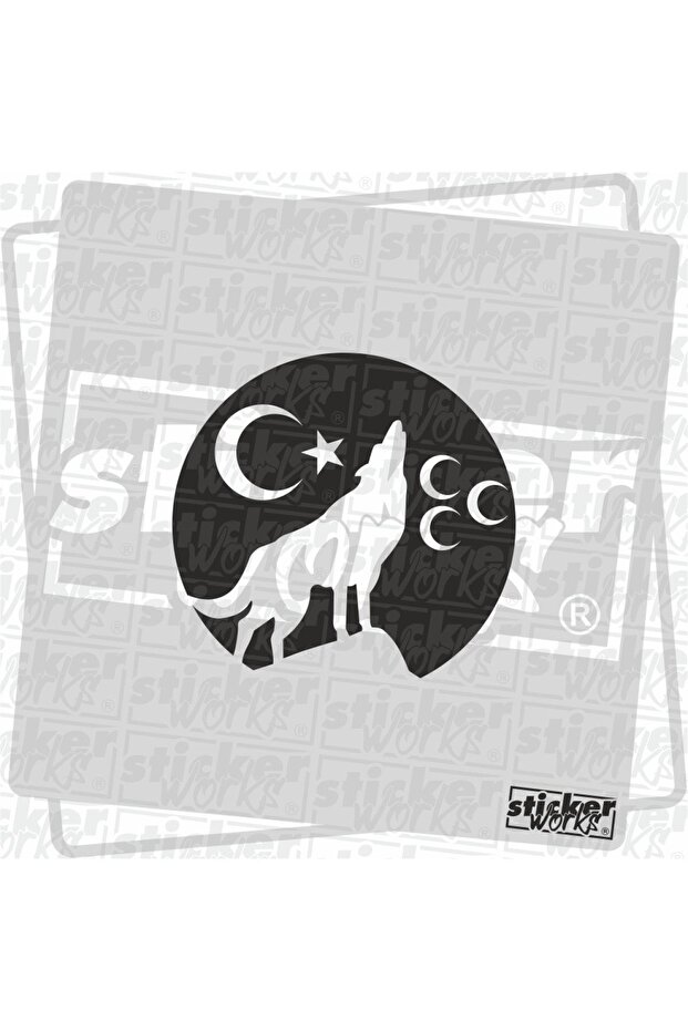 ثلاثة ملصقات الذئب الهلال - 1