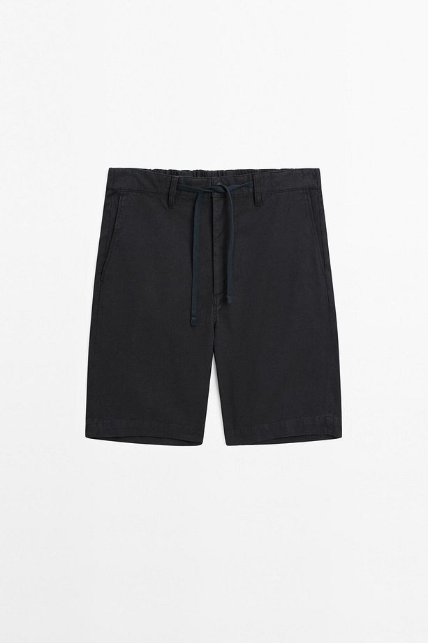 Pamuklu keten yarı jogger bermuda şort - 6